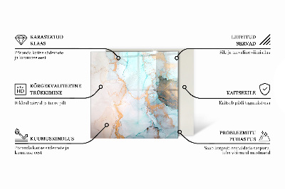 Vetro sotto stufa esagonale con motivi a mosaico sulle piastrelle