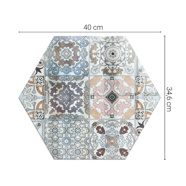 Vetro sotto stufa esagonale Motivi a mosaico nelle piastrelle
