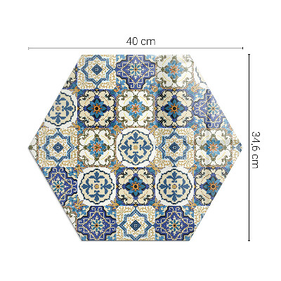 Vetro sotto stufa esagonale Motivo a mosaico con decorazioni floreali