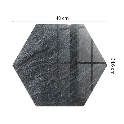 Vetro sotto stufa esagonale con motivo a struttura rocciosa