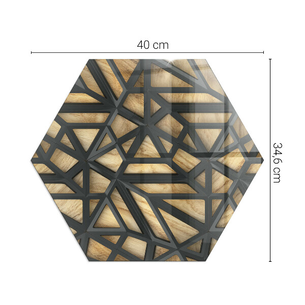 Vetro sotto stufa esagonale Forme moderne con dettagli in legno