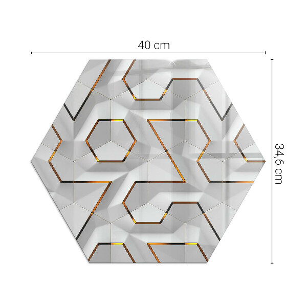 Vetro sotto stufa esagonale Schema di forme tridimensionali
