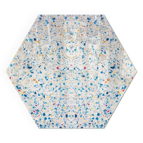 Vetro sotto stufa esagonale con motivo astratto e texture