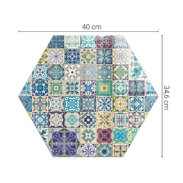 Vetro sotto stufa esagonale Motivi decorativi a mosaico