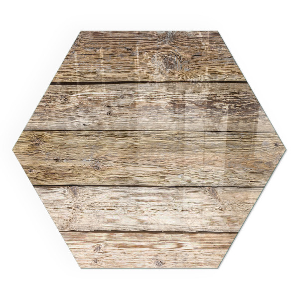 Vetro sotto stufa esagonale Venature del legno in stile naturale