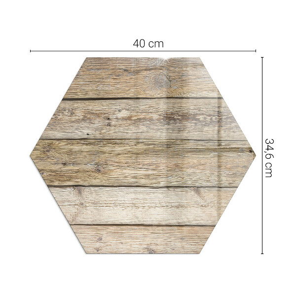 Vetro sotto stufa esagonale Venature del legno in stile naturale