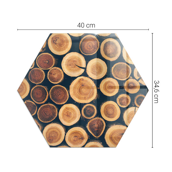 Vetro sotto stufa esagonale Scatola con cornice in legno