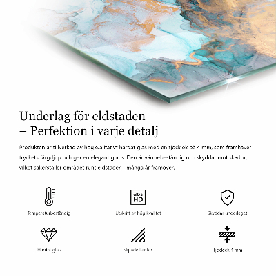 Vetro sotto stufa esagonale Motivo floreale con farfalle