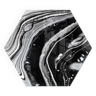 Vetro sotto stufa esagonale con motivi astratti ondulati e lineari