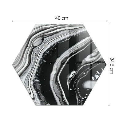Vetro sotto stufa esagonale con motivi astratti ondulati e lineari