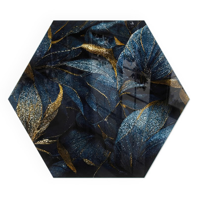 Vetro sotto stufa esagonale con motivo a foglie eleganti nella struttura