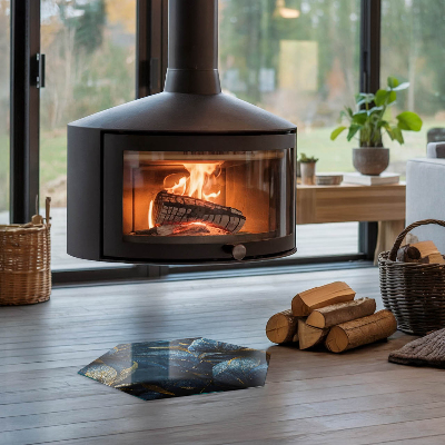 Vetro sotto stufa esagonale con motivo a foglie eleganti nella struttura