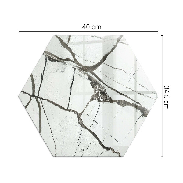 Vetro sotto stufa esagonale Venature di marmo in uno stile elegante