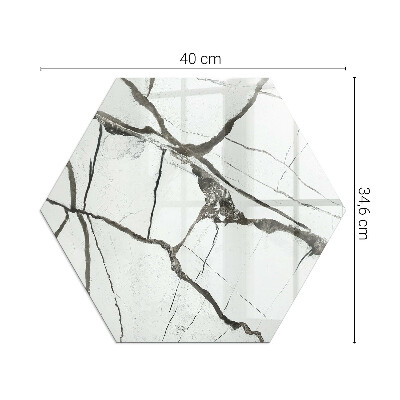 Vetro sotto stufa esagonale Venature di marmo in uno stile elegante