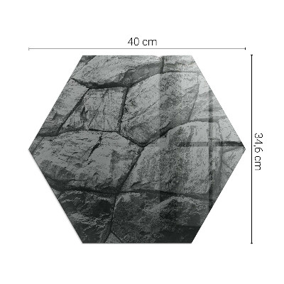 Vetro sotto stufa esagonale con finitura in stile pietra nella versione naturale