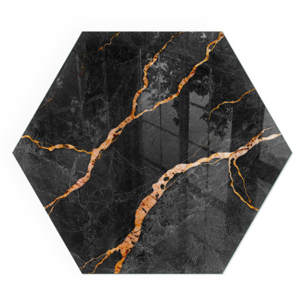 Vetro sotto stufa esagonale con effetto marmo e venature delicate