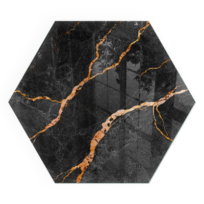 Vetro sotto stufa esagonale con effetto marmo e venature delicate