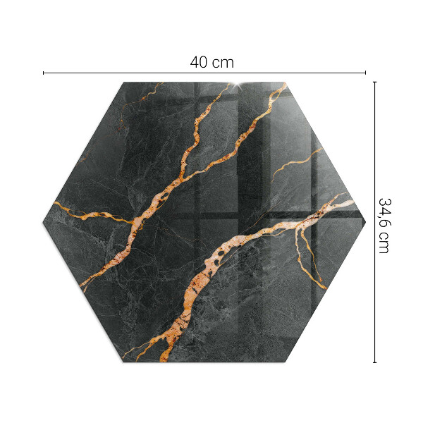 Vetro sotto stufa esagonale Effetto marmo con venature delicate