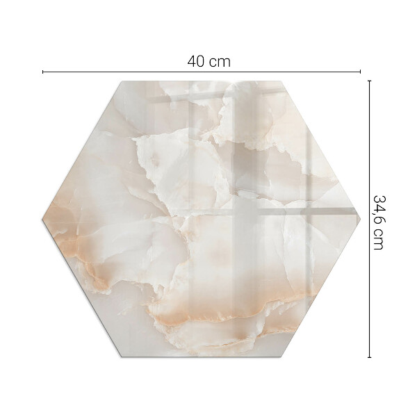 Vetro sotto stufa esagonale con motivo organico in pietra
