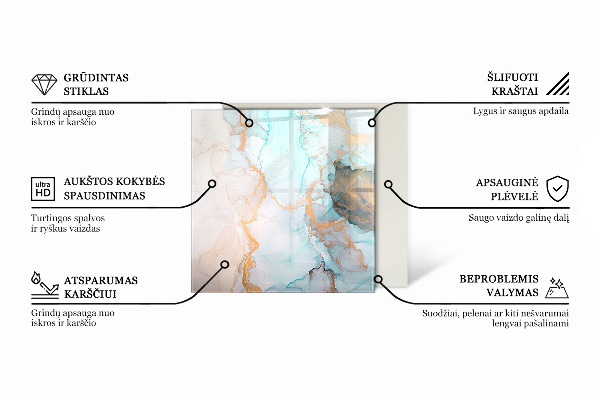 Vetro sotto stufa esagonale Dettaglio floreale in piena fioritura