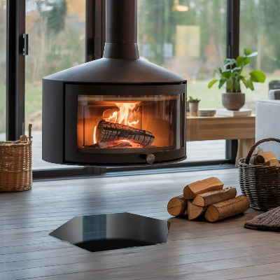 Vetro sotto stufa esagonale in colore nero