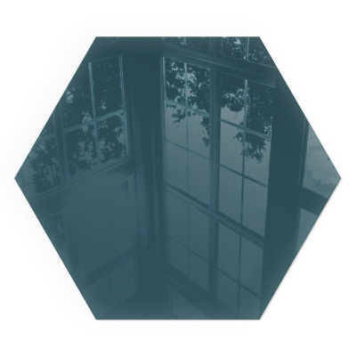 Vetro sotto stufa esagonale di colore mare