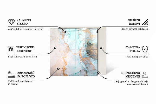 Vetro sotto stufa esagonale di colore grigio-marrone