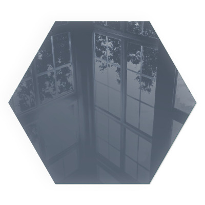 Vetro sotto stufa esagonale di colore blu scuro