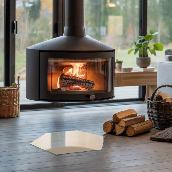 Vetro sotto stufa esagonale Colore beige