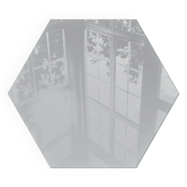 Vetro sotto stufa esagonale di colore grigio chiaro