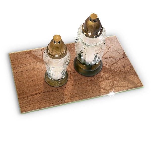 Piatto per candele con trama effetto legno