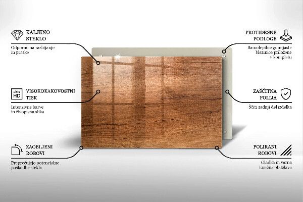Piatto per candele con trama effetto legno