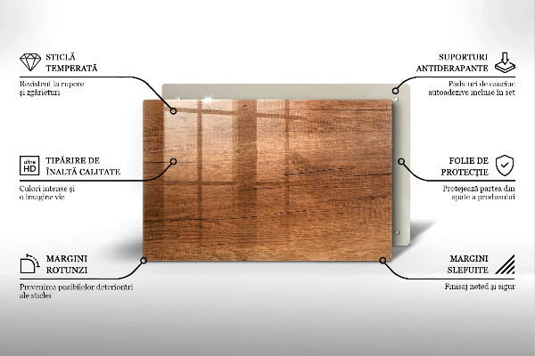 Piatto per candele con trama effetto legno