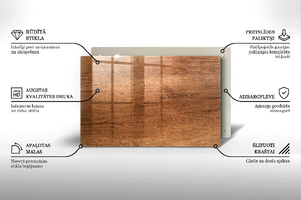 Piatto per candele con trama effetto legno