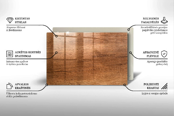 Piatto per candele con trama effetto legno