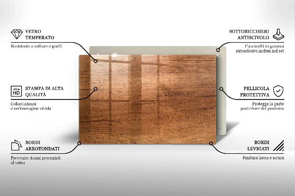 Piatto per candele con trama effetto legno