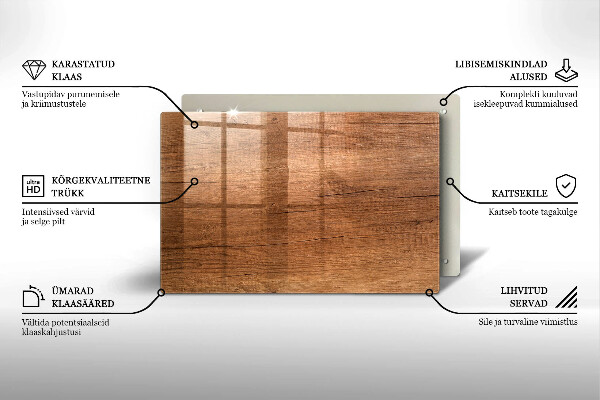 Piatto per candele con trama effetto legno