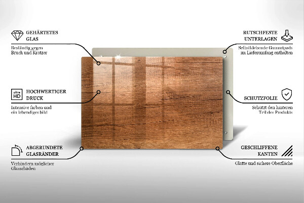 Piatto per candele con trama effetto legno