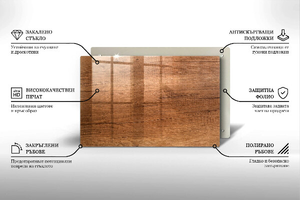 Piatto per candele con trama effetto legno