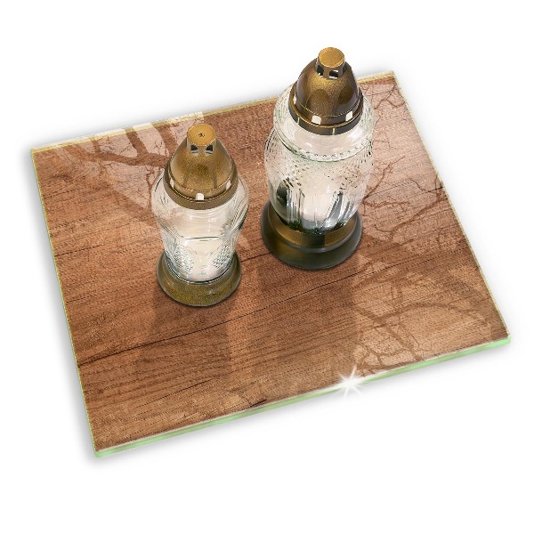 Piatto per candele con trama effetto legno