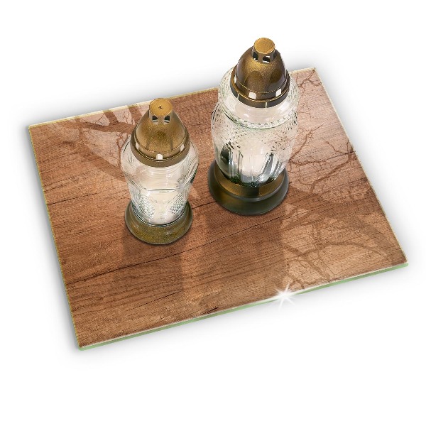 Piatto per candele con trama effetto legno