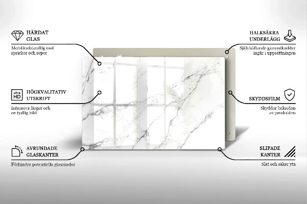 Piastra in vetro per candele tombali con elegante texture effetto marmo