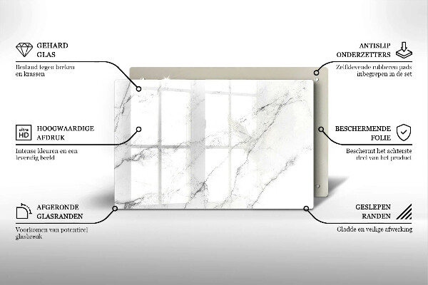 Piastra in vetro per candele tombali con elegante texture effetto marmo