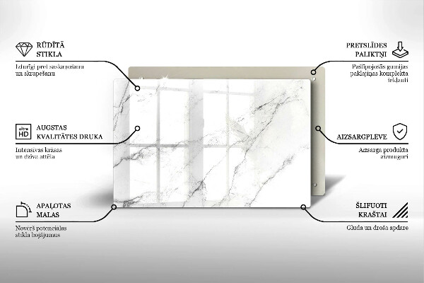 Piastra in vetro per candele tombali con elegante texture effetto marmo