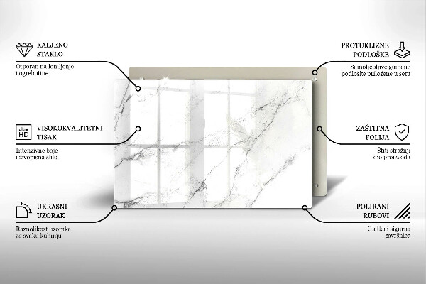 Piastra in vetro per candele tombali con elegante texture effetto marmo