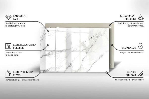 Piastra in vetro per candele tombali con elegante texture effetto marmo