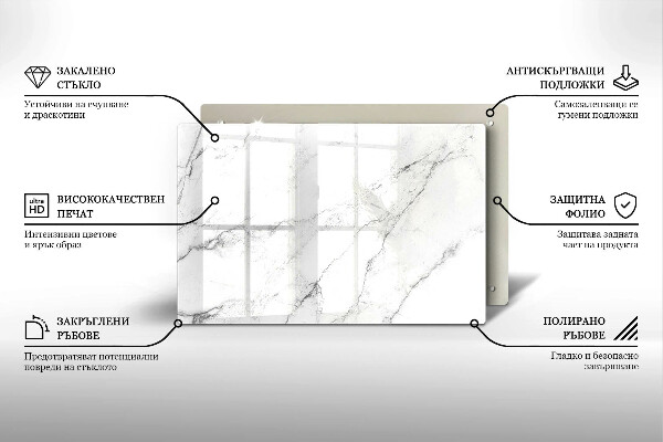 Piastra in vetro per candele tombali con elegante texture effetto marmo