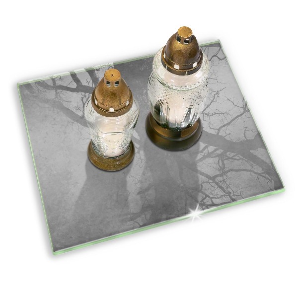 Piatto per candele con sfondo a texture effetto cemento