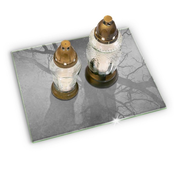 Piatto per candele con sfondo a texture effetto cemento