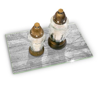 Piastra in vetro per candele tombali con motivo di vecchie assi di legno